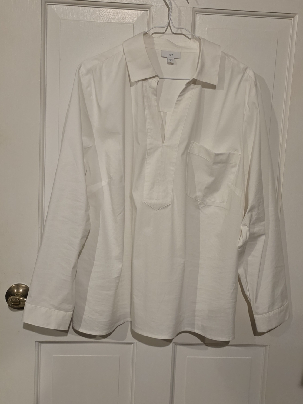 J. Jill White Popover Tunic Shirt Blouse Plus Size 2X NWOT